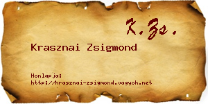 Krasznai Zsigmond névjegykártya